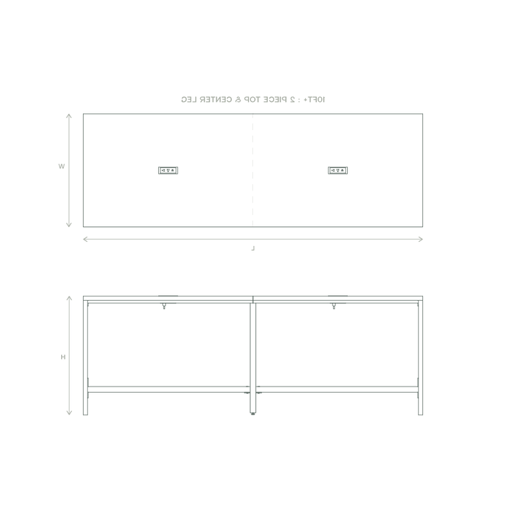 waterfall conference table dimensions